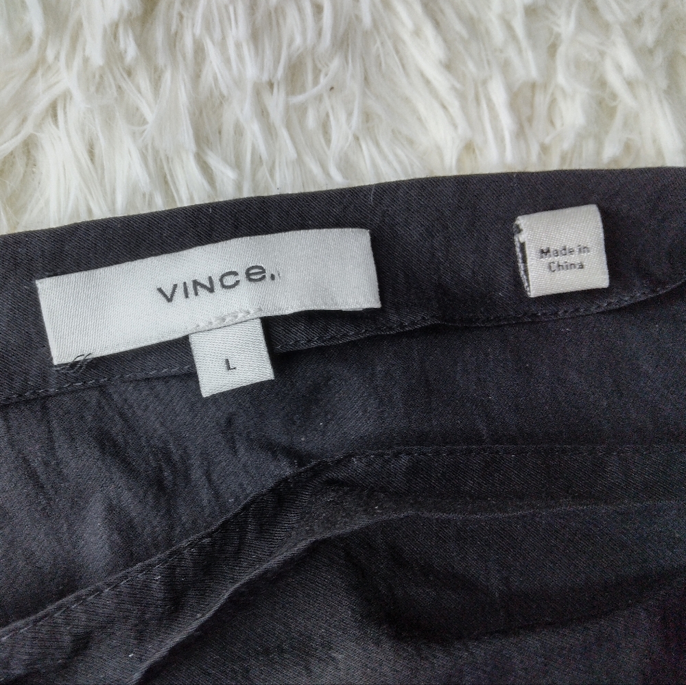 Vince Black Ruched One Shoulder Blouse Top Size L - Picture 4 of 7